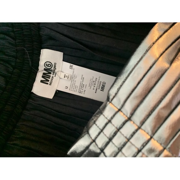 MM6 margínela pleated faux leather silver skirt 38 - Picture 4 of 4
